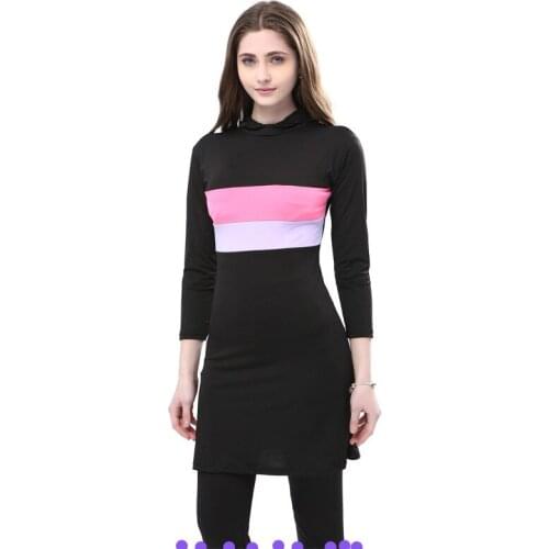 2021 Split Swimsuit Long Sleeve Pants Conservative Sunscreen Two Piece Swimwear Hijab Burkini Muslim Islamic Swimming Costume XL