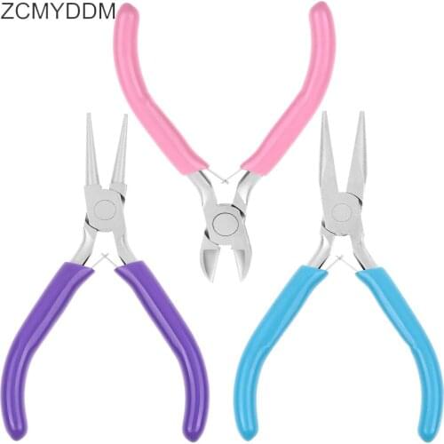 ZCMYDDM 3PCS Nose Chain Nose Pliers Wire Cutters for Jewelry Repair Wire Wrapping Crafts DIY Crafts Making Beading Sewing Tools
