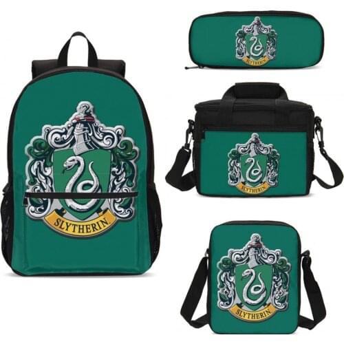 4pcs/set Harry Backpacks Meal Bags Satchels and Pencil Cases Potter Hogwarrts School of Magic Student School Bag for Unisex
