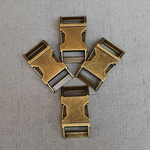 50 Pieces Bronze 25mm Metal Quick Side Release Buckle Backpack strap Buckle use for bag luggage backpack dog collar