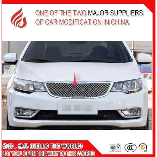 Hot sale 1 Piece Modificate 304 Stainless steel car front grille racing grills grill cover trim for Foreto Cerato 2014 2015 2016