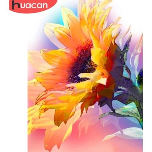 HUACAN Full Square/Round Diamond Painting 5d Sunflower Handicraft DIY Diamond Embroidery Flower Home Decor Handmade Gift