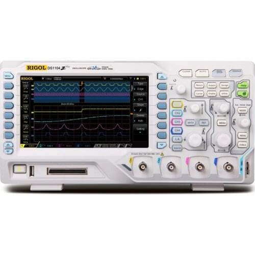 RIGOL DS1104Z-S Plus 100 MHz Digital Oscilloscope with 4 CH and 16 Digital CH 25 MHz Bandwidth with 2 Signal Source Channels