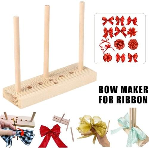Wooden Bow Maker Ribbon Bowknot Wreath Maker DIY for Ribbon Christmas Bows Halloween Corsages Decorations Jewelry Making Tools