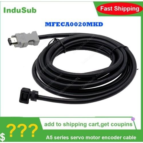 Encoder Cable MFECA0020MJD MFECA0030MJD MFECA0050MJD MFECA0080MJD MFECA0100MJD A5 Series Servo Motor encoder cable 2m 3m 5m 8m 1
