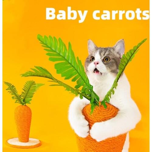 Pet Cat Scratching Board Carrot Shape Toys Strong Sisal Post For Grinding Claws Pet Cat Toy