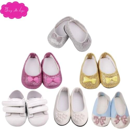 Doll shoes sneakers princess shoes a variety of styles fit 18 inch Girl dolls and 43-cm baby dolls shoe accessories s94