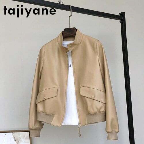 Tajiyane Womens Jackets Spring 2021 Genuine Leather Jacket Women 100% Sheepskin Coat Female Casual Veste Femme Pph4455
