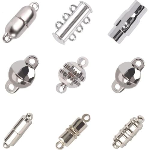 5set Silver Color Stainless Steel Magnetic Clasps Supplies For Jewelry Making Necklace Bracelets Connected Clasps DIY Findings
