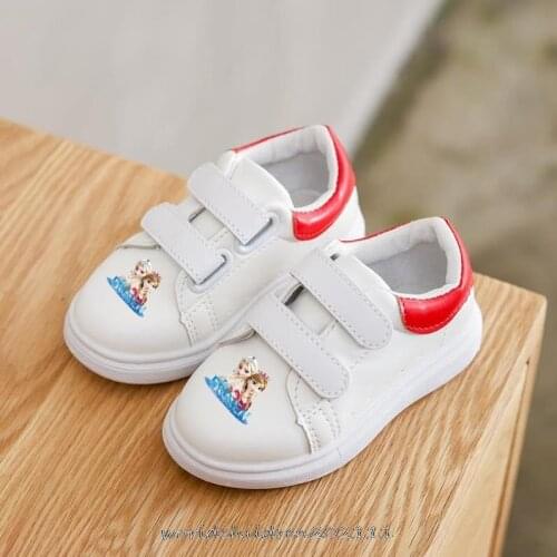 Disney Girls Shoes Fashion Small White Shoes Summer Frozen Elsa Cute Anna Pattern Soft Sports Shoes Casual Kids Sneakers