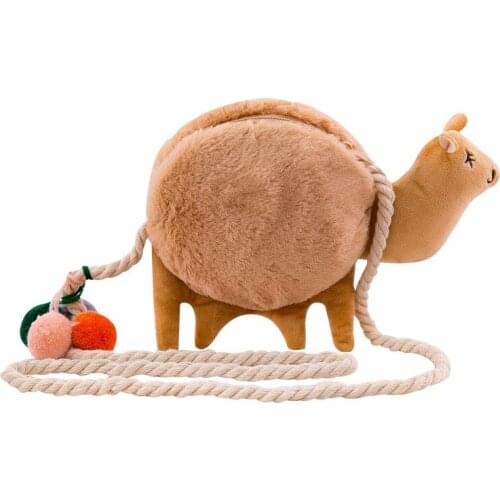 Soft Bird Camel Bags Plush Funny Lifelike Camel Dolls Crossbody Bag Messenger Bag Fur Sheep Alpaca Bag for Girls