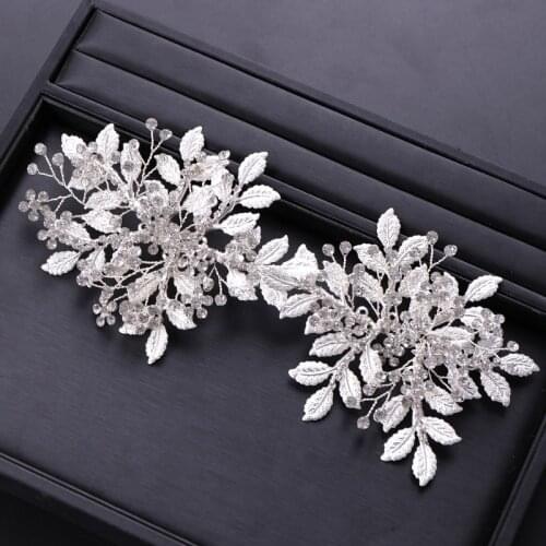 Newest Silver Color Luxury Headbands Crystal Rhinestone Leaves Hairband Wedding Bridal Head Piece Women Hair Jewelry Party Hot