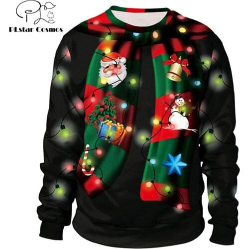 2019 New Christmas Fashion Sweatshirt Merry Christmas 3D Printed Tracksuit Men Women Long Sleeve Outerwear Unisex streetwear