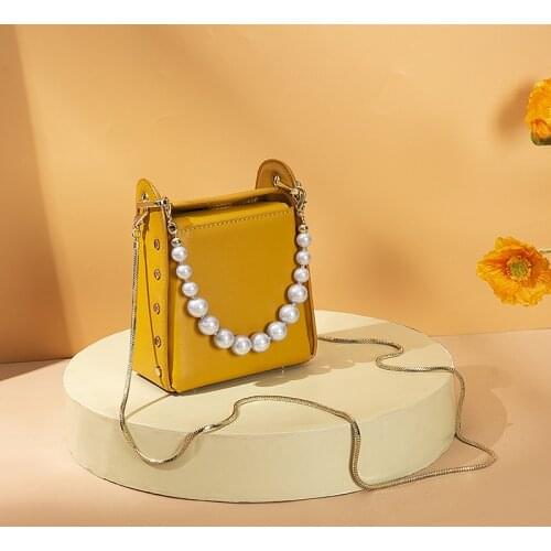 2021 New Handbag, Cigarette Case Female Bag, Chain, Single-shoulder Messenger Bag Pearl Crossbody Bag Luxury Brand Handbags