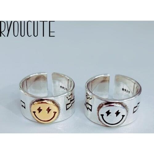 Exaggerated Personality Boho Smile Face Rings For Women Charm Engagement Rings Men Vintage Knuckle Finger Jewelry