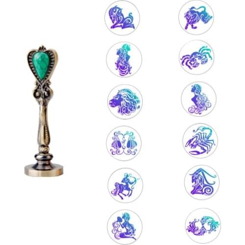 Constellation wax seal stamp metal handle retro seal wax beads Scrapbooking postcard stamp seal decoration craft chapter head