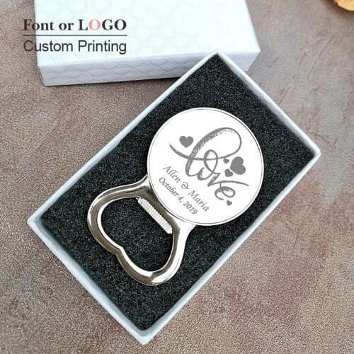 Personalized Name Date Fridge Magnet Wedding Favors Gifts Bottle Opener For Guests Wedding Souvenirs Birthday anniversary Gifts