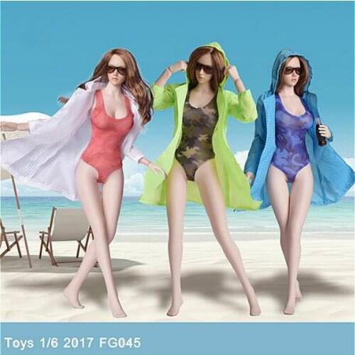 Fire Girl Toys 1/6 Camouflage Swimsuit Rash Guards FG045 for 12inch Action Figure DIY