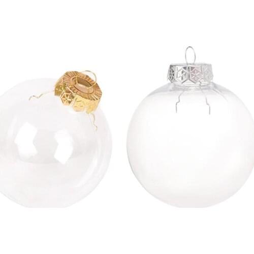 4PCS Transparent Christmas Ball For Home Hotel Restaurant Xmas Tree Decoration Pendant Hanging Ornament Ball