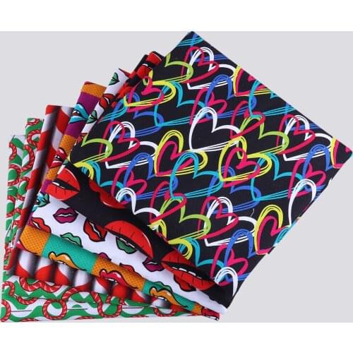 Diy 100% cotton fabric Valentines Day printing pattern cloth sewing fabric semi-finished products supplier 50 * 140cm 1 piece