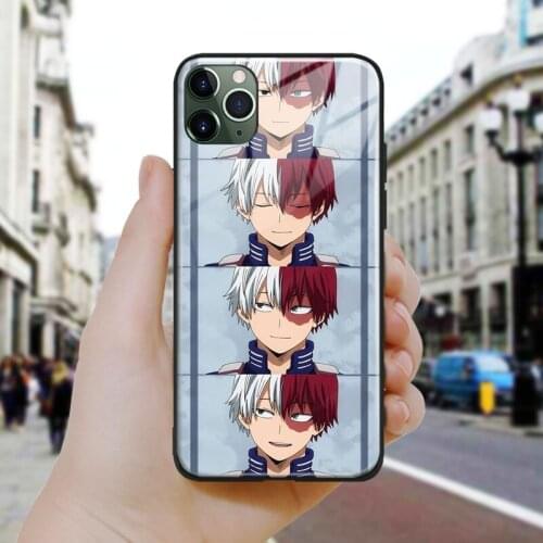 Shoto Todoroki My Hero Academia Silicone Glass Phone Case Cover Shell For iPhone SE 6 6s 7 8 Plus X XR XS 11 12 Mini Pro Max