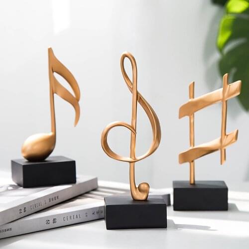 Nordic Music Song Sound Notes Ornaments Home Decoration Accessories Music Symbol Statue Figurines Office Desktop Decorative Gift