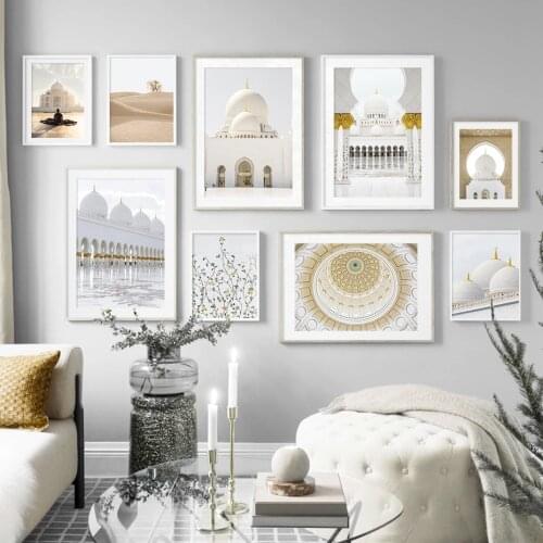 Modern Sheikh Zayed Grand Mosque Islam Muslim Ramadan Poster Canvas Painting Wall Art Print Pictures Bedroom Interior Home Decor