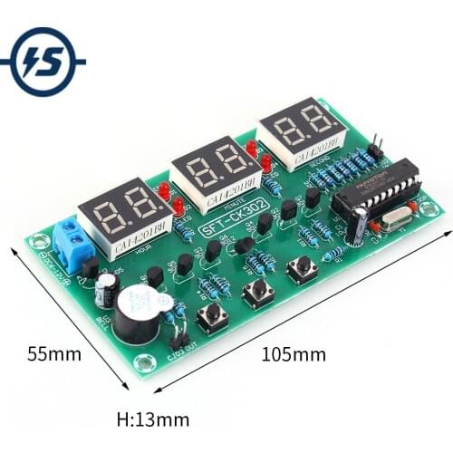 LED Electronic Clock Module Alarm Clock Countdown Stopwatch Multi-function Digital Electronic Clock Board 6 Bit DC 6V-12V