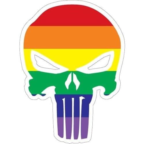 New Skull Gay Reflective Car Stickers Decals High-quality Decoration Bodywork Windshield Lovely Sunscreen Suv Interior KK12*9cm