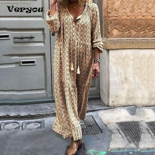 Loose Muslim Fashion V Neck Print Abaya Kafatam Dress Women Islamic Clothing Tussel Floral Dubai Arab Vacation Casual Maxi Dress