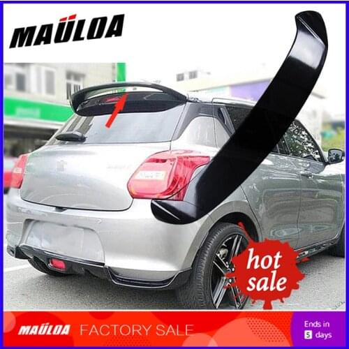 High quality ABS white black primer unpainted color car rear roof spoiler for Swift 2018
