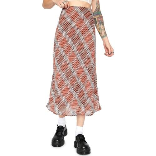 Summer Women Fashion Leisure Double-layered Skirt with Chic Sun Moon/Plaid Print High Waist Half-length Lace Clothing