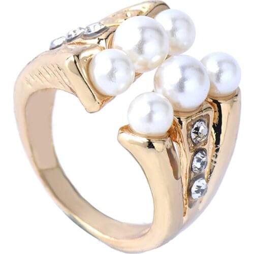 Fashion Silver Jewelry Ring Retro Pearl Jewelry Ring For Women Wedding Party Vintage Punk Ring Size 7-9 High quality Free ship