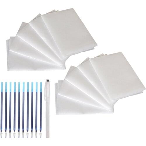 10pcs Tear Away Machine Embroidery Stabilizer Backing Topping Film with Pen