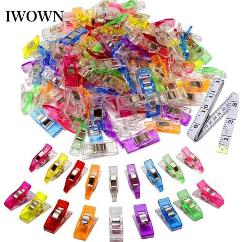 100Pcs Multi-Color Sewing Clips for Sewing Craft Clamps Crafting Crochet and Knitting Quilting Binding Fabric Paper Blinder Clip
