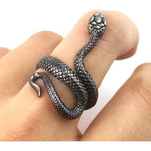 130pcs/pack DHL 2020 new European and American retro silver-plated paint snake unisex ring manufacturer wholesale price