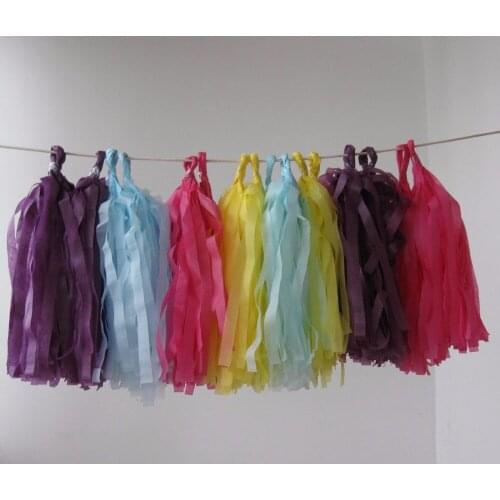 14inch/35cm long, 25cm width 100pcs/lot Tissue Tassel Garlands Paper Garland banners DIY kits