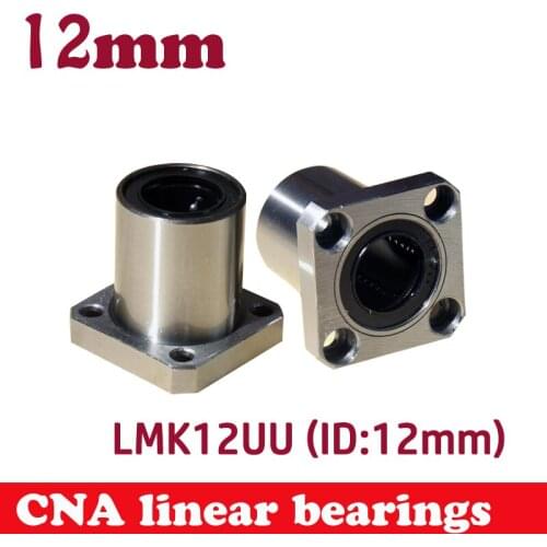 2pcs/lot Free shipping LMK12UU 12mm flange linear bearing CNC Flange Linear Bush
