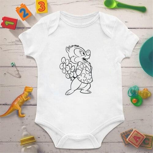 2021 Unisex Clothing Newborn Baby Boy Clothes Solid Bodysuits Disney Chip Dale Cartoon Print Baby Girl Clothes Roupa de bebe