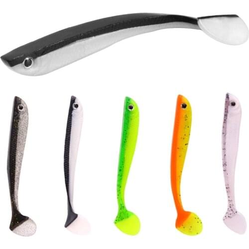 4pcs/bag Soft Bait 6.2g/10.5 Silicone T-tail Two-color Luminous Artificial Lure Freshwater Mouth