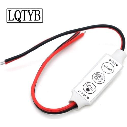 5pcs3-button multi-function mini controller dimmer 3-button monochrome light bar with control switch 5-24V controller