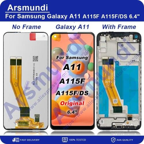 6.4" For Samsung Galaxy A11 A115F A115F/DS LCD Display Touch Screen Digitizer Assembly With Frame Replacement