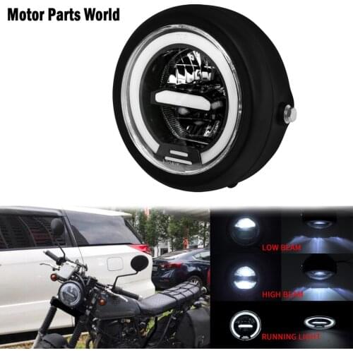 6.5 inch Universal Cafe Racer Vintage Motorcycle LED Head lamp Headlamp Running High Low Beam Lamp For Harley Cafe Racer Dyna