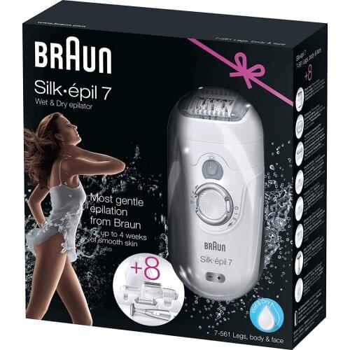 Braun silk-epil 7 7561 wet and dry epilator women cordless for removal and hair removal 8 extras including the Bikini Wax,professional epilator laser,hifu machine,Depilator,trimmer for intimate areas,Hair removal