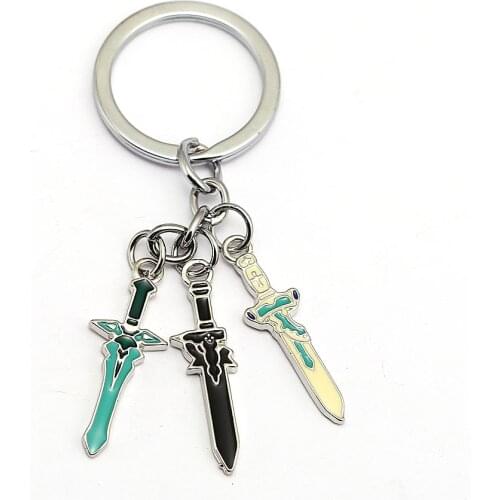 Sword Art Online Keychain SAO Elucidator Pendant Metal Key Ring Holder Men Car Women Bag Key Chain Chaveiro Anime Jewelry