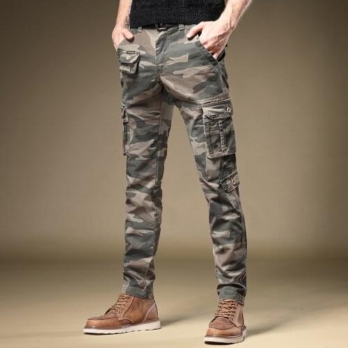 Newly Fashion Men Pants High Quality Designer Overalls Casual Cargo Pants Men Big Pocket Military Camouflage Outdoor Trousers