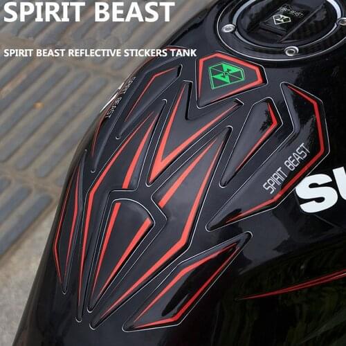 SPIRIT BEAST Reflective 3D Motorcycle Sticker Moto Gas Fuel Tank Protector Pad Cover Decoration Decals for Honda Yamaha etc