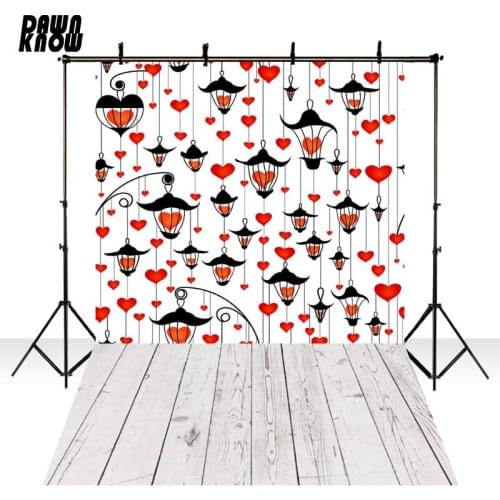 DAWNKNOW Red Heart Photography Background Backdrops Cartoon Lamp Photocall Children Wedding Photo Shoot Studio Props GY251