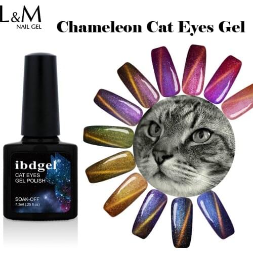 1pc Chameleon Cat eyes Pure Color Gel Nail Polish UV Tiger Gel Polish Soak Off Paint Gel lak ibdgel 7.3ml Magnetic VGel Polish