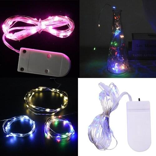 1/2/3M 5colors Led Lights String Battery Powered Shiny Lamp Strings Wire Night Light Bedroom Curtain Party Hanging Garland Decor